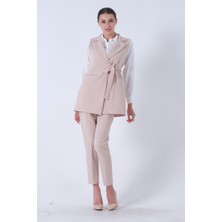 Feminist Taş Kalp Broşlu Gömlek-Yelek-Pantolon 3'lü Takım 4595036.50