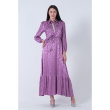 Feminist Lavanta Hakim Yaka Kemer Detaylı Elbise 4593265.333