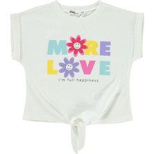 Civil Girls Kız Çocuk Tişört 2-5 Yaş Ekru