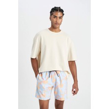 DeFacto Regular Fit Desenli Kısa Boy Deniz Şortu B7448AX24HS