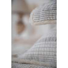 Ecocotton Hivda Bej  Organik Pamuk Müslin Dolgulu Çift Kişilik Yatak Örüsü