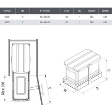 Starax S-2573-G Çöp Kovası 16LT