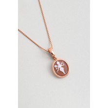 So CHIC Cameo Italiano 18 Ayar Rose Altın Kaplama 50 cm Gümüş Melek Kolye