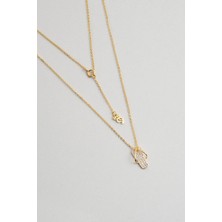 So CHIC Yaz Esintisi 18 Ayar Sarı Altın Kaplama 42 Cm Gümüş Kolye