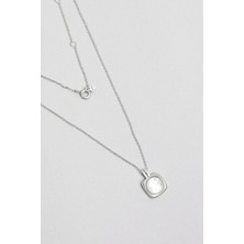 So CHIC Vintage 18 Ayar Beyaz Altın Kaplama 45 Cm Gümüş Minimal Kolye