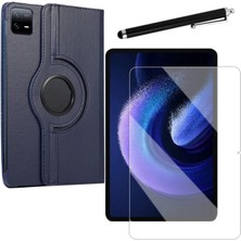 Smody Xiaomi Mi Pad 6 Kılıf 360 Dönerli Standlı Kapaklı+ Temperli Cam Ekran Koruyucu + Kalem