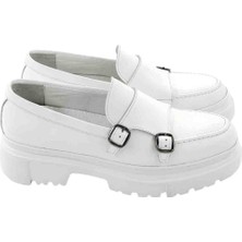 Milonek Shoes 13083100 Çift Tokalı Beyaz