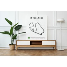 Pegziz Brezilya Interlagos Pisti Formula 1 Kanvas Tablo Duvar Dekorasyon Sanatsal Tablo