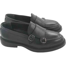 Milonek Shoes 12403100 Siyah Flotter Çift Tokalı