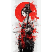 Savaşçı Kadın Uzakdoğu Tasarım Poster 30X42 cm Çerçevesiz