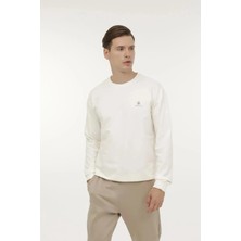 Lumberjack MB SN75 C Neck Erkek Sweatshirt Ekru Renk Yumuşak Kumaş 4pr
