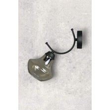 Fer Avize Sıla Aplik Modern Tasarım Siyah Renk Bal Camlı Cafe - Mutfak – Yatak Odası – Hol Duvar Aplik