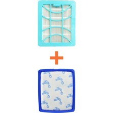 Philips Metalik Fc 9750 Powerpro Max Uyumlu Hazne Içi ve Çıkış Hepa Filtre Seti