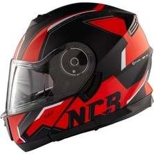 NCR Kask Çene Açılır Kırmızı/Siyah