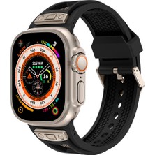 Five-E Apple Watch Uyumlu Ultra / Ultra 2 49MM Hava Alabilen Metal Işlemeli Petek Desenli Silikon Rugged Kordon