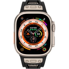 Five-E Apple Watch Uyumlu Ultra / Ultra 2 49MM Hava Alabilen Metal Işlemeli Petek Desenli Silikon Rugged Kordon