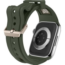 Five-E Apple Watch Uyumlu Ultra / Ultra 2 49MM Hava Alabilen Metal Işlemeli Petek Desenli Silikon Rugged Kordon