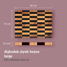 Kaf Ahşap Kesme Tahtası Dişbudak ( End-Grain) Siyah-Beyaz