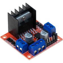 Robotik Hobi Merkezi - L298N Voltaj Regulatörlü Çift Motor Sürücü Kartı(Kırmızı Pcb)