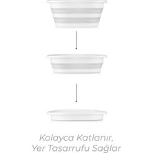 Tuğra Home Avm 2'li Set Katlanır Çamaşır Sepeti Katlanabilir Akordiyon Su Kovası