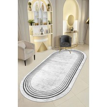 Thalia Home Ince Çerçeveli Kaymaz Tabanlı Yıkanabilir Baskılı Halı Yolluk