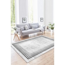 Thalia Home Ince Çerçeveli Kaymaz Tabanlı Yıkanabilir Baskılı Halı Yolluk
