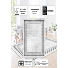 Thalia Home Ince Çerçeveli Kaymaz Tabanlı Yıkanabilir Baskılı Halı Yolluk