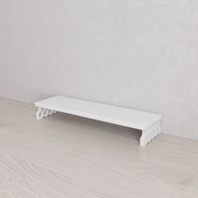 3 Boyutlu Hepsi Monitör Yükseltici Model No : 2 - Bilgisayar Ekran Yükseltici - Renkli Altıgen Desenli Tasarım - Beyaz Mdflam