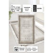 Thalia Home Ince Çerçeveli Kaymaz Tabanlı Yıkanabilir Baskılı Halı Yolluk