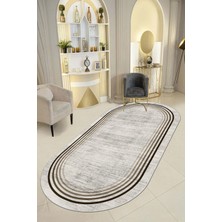 Thalia Home Ince Çerçeveli Kaymaz Tabanlı Yıkanabilir Baskılı Halı Yolluk