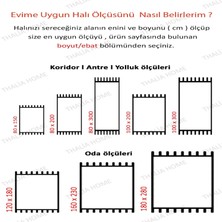 Thalia Home Ince Çerçeveli Kaymaz Tabanlı Yıkanabilir Baskılı Halı Yolluk