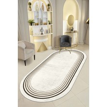 Thalia Home Ince Çerçeveli Kaymaz Tabanlı Yıkanabilir Baskılı Halı Yolluk