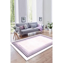 Thalia Home Ince Çerçeveli Kaymaz Tabanlı Yıkanabilir Baskılı Halı Yolluk