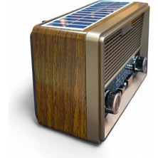 ROYALTREND Nostalji Mini Radyo, Solar Güneş Panelli Hd Ses Kalitesine Sahip Nostalji Radyo