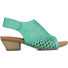 Fitbas 112869 675 Kadın Mint Deri Büyük & Küçük Numara Sandalet