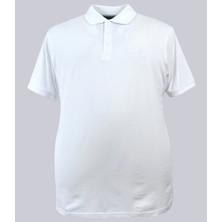 Maruf Shop Büyük Beden Erkek Tişört Likralı Süprem Polo Yaka Beyaz