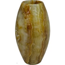 Taru Pasaj Oniks Taşı Oval Vazo - Damarlı Akik
