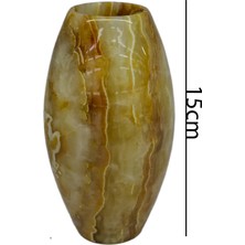 Taru Pasaj Oniks Taşı Oval Vazo - Damarlı Akik