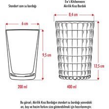 AGMM Akrilik Beyaz Tekli Kısa Bardak & Su Meşrubat Kahve Yanı Bardağı 400 Ml ( Cam Değildir )