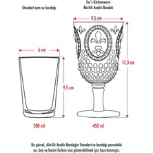 AGMM Akrilik Mürdüm 6'Lı Kadeh & Su Meşrubat Kahve Yanı Bardağı 450 Ml ( Cam Değildir )