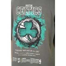 Erkek  Boston Celtics Baskılı %100  Pamuk Oversize T-Shirt