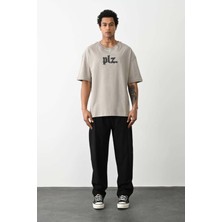 Formatik Unisex Plz. Baskılı %100  Pamuk Oversize T-Shirt