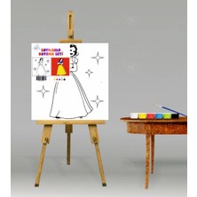 Tuvvals Sayılarla Boyama Seti Prenses 20 x 20 cm Tuval Çocuk Sayılarla Boyama