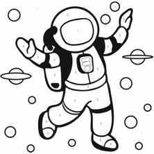 Tuvvals Sayılarla Boyama Seti Astronot 20 x 20 cm Çocuk Sayılarla Boyama