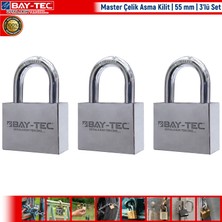 Bay-Tec Master Çelik Asma Kilit 55 mm 3'lü Set