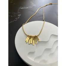 Bronz Steel Takı Çoklu Stick Kolye