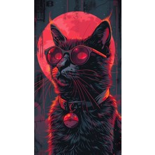 Gözlüklü Kedi Tasarım Poster 30X42 cm Çerçevesiz