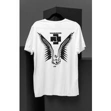 Fuddy Moda Oversize Rammstein Sırt Baskılı T-Shirt, Unisex Rock Music Baskılı Tişört