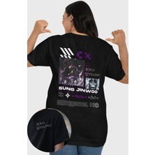 Fuddy Moda Unisex Oversize Solo Leveling Sung Anime Sırt Baskılı T-Shirt