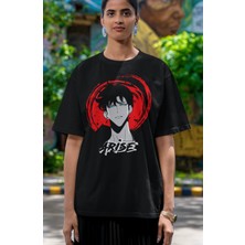 Fuddy Moda Oversize Arise Anime Baskılı T-Shirt, Unisex Solo Leveling Baskılı Tişört